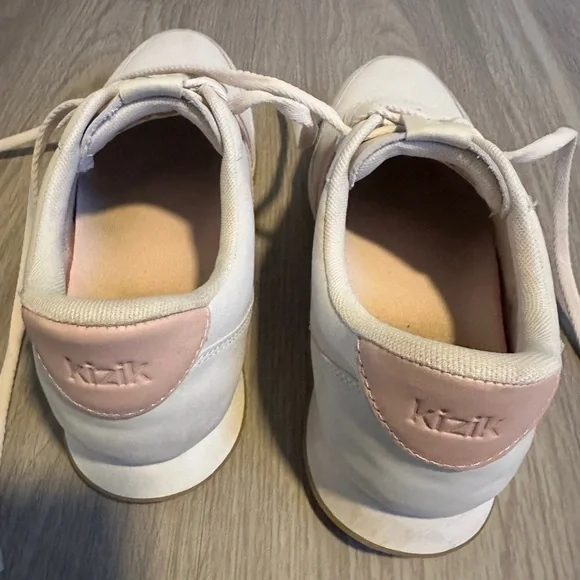 Kizik Women's White and Pink Sneakers - Picture 2 of 7